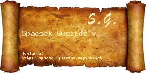 Spacsek Gusztáv névjegykártya